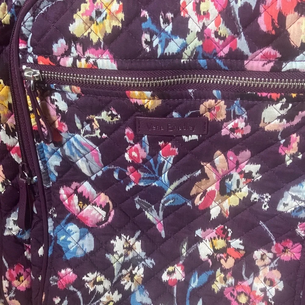 Vera Bradley Quilted Floral Backpack in Purple with Multicolor Flowers - Picture 2 of 9